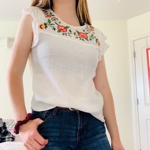 White embroidered blouse